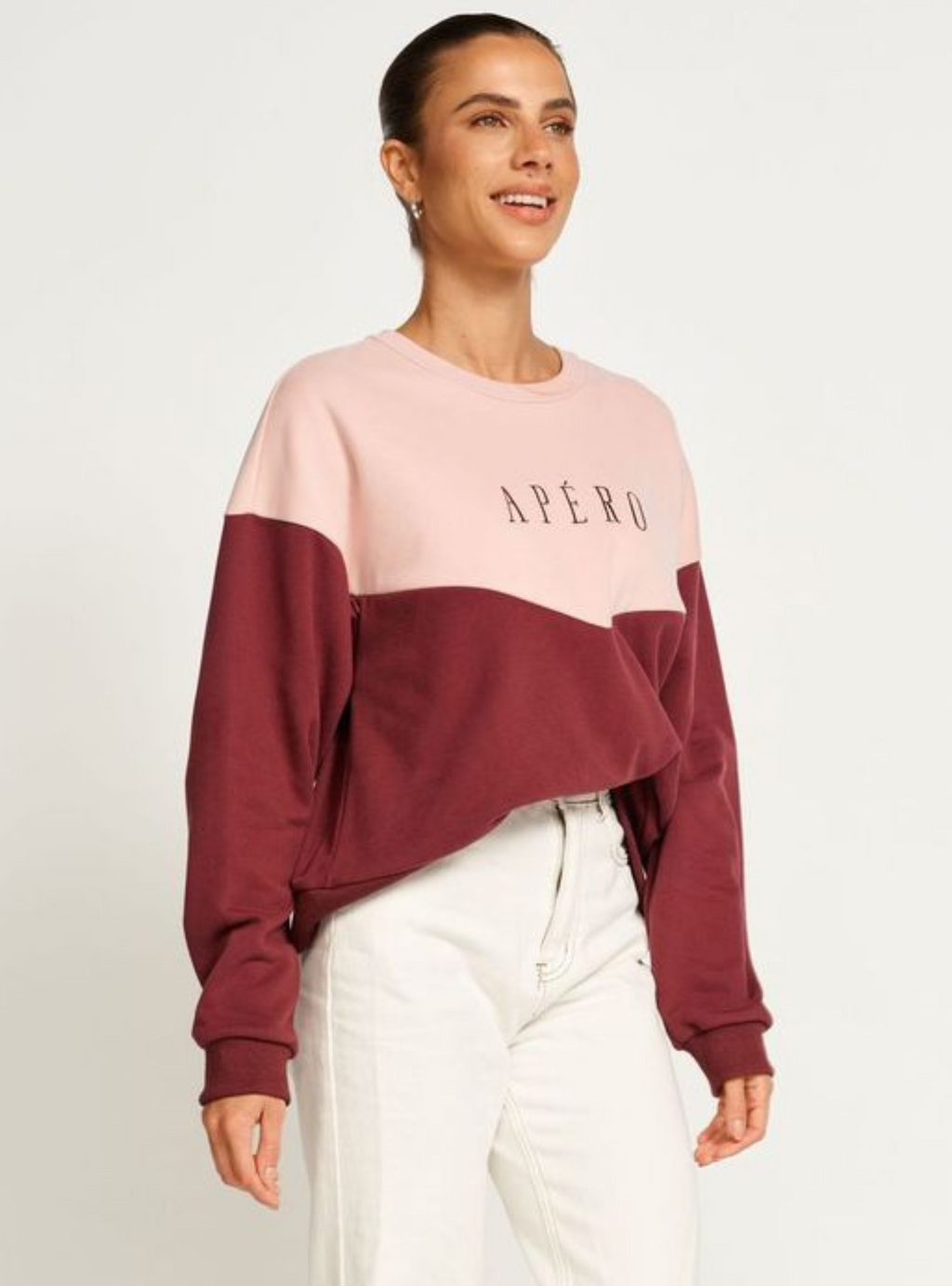 INTERSECT OVERSIZED CROPPED PANEL JUMPER - Berry/Pink