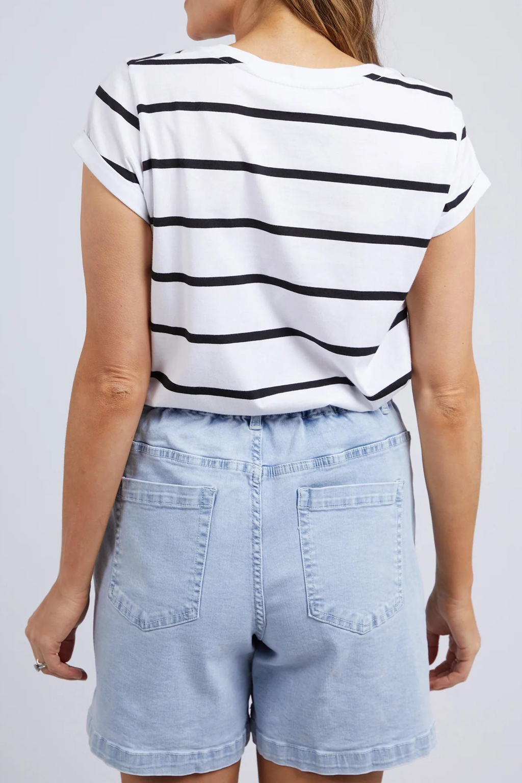 MANLY STRIPE TEE - Black/White Stripe