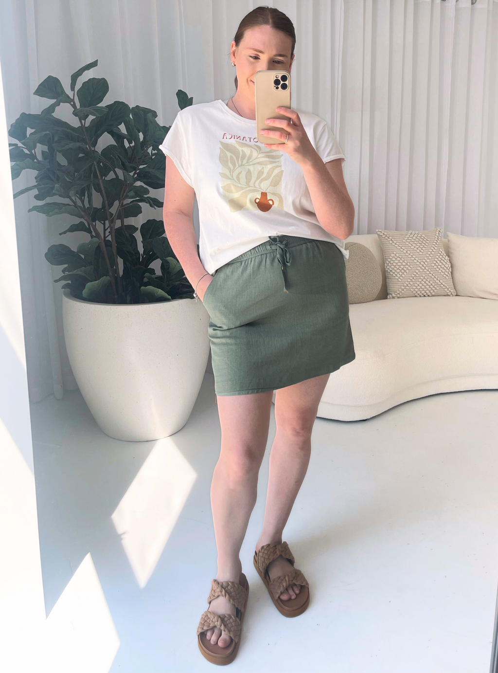 SARA SKIRT - Khaki