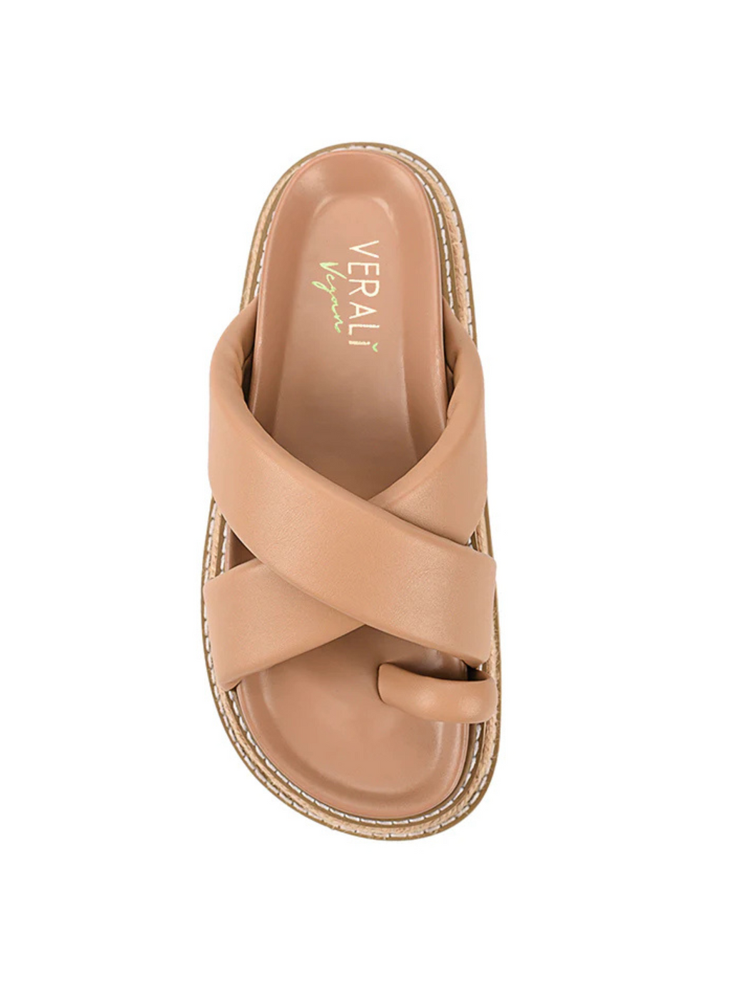 THELMA FLATFORM SLIDES - Dark Camel Tan
