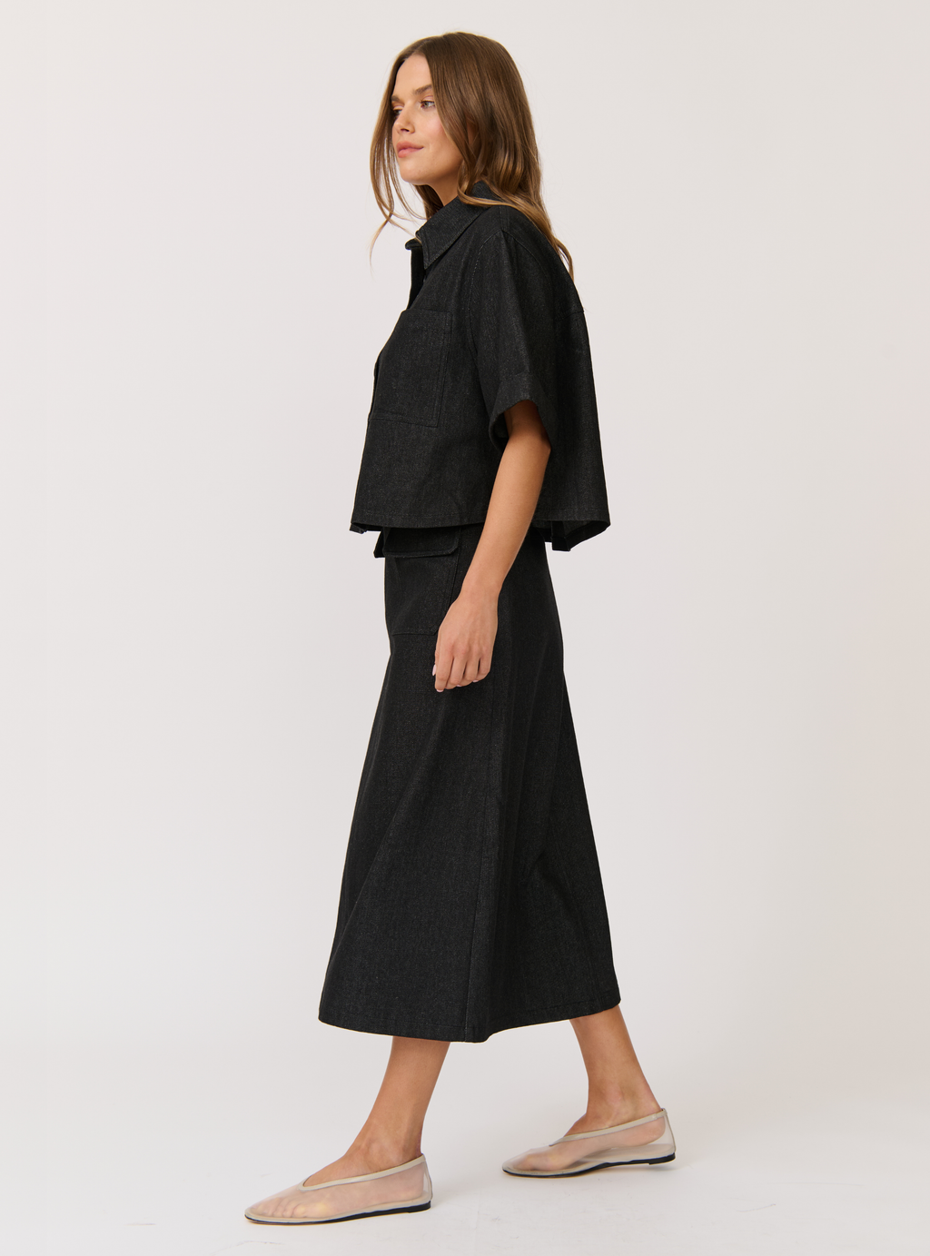 ASTRID SKIRT - Black Denim