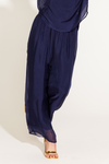 SUNLIGHT AND SHADOW SILK PANT - Navy