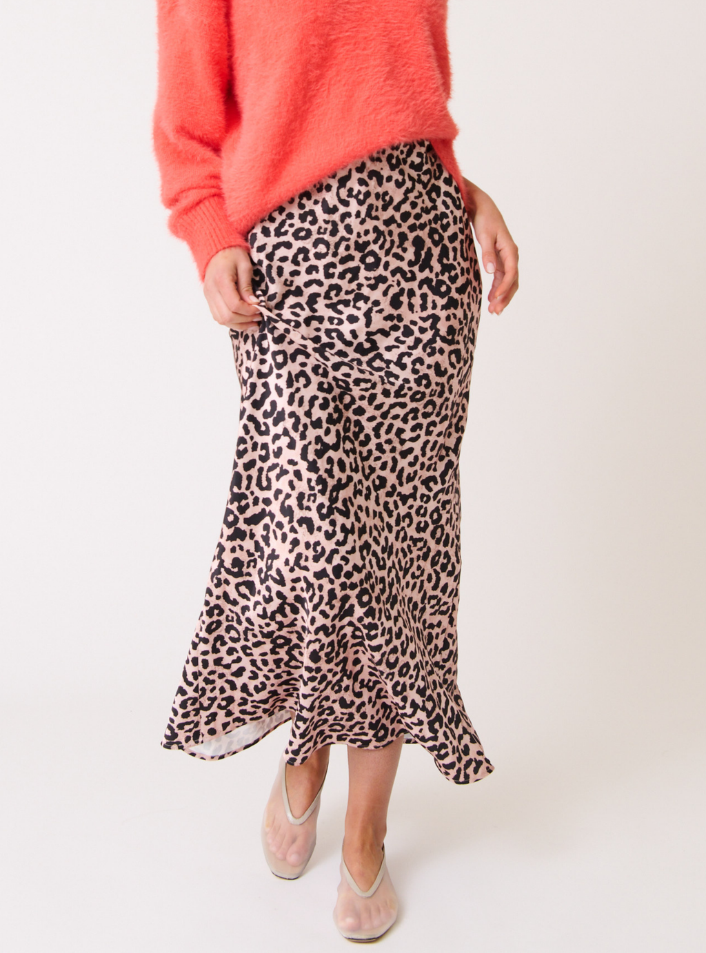 MILLIE SLIP SKIRT - Neutral Leopard