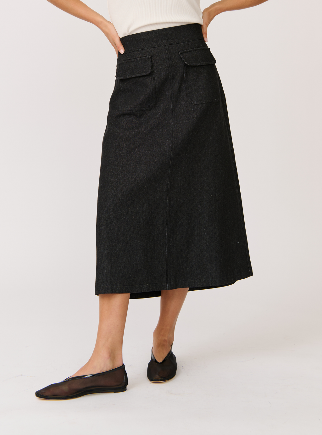 ASTRID SKIRT - Black Denim