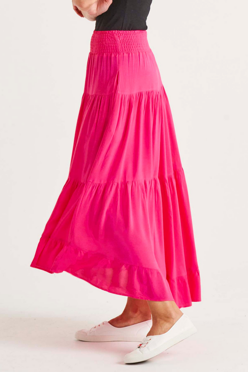 IBIZA TIERED SKIRT - French Rose