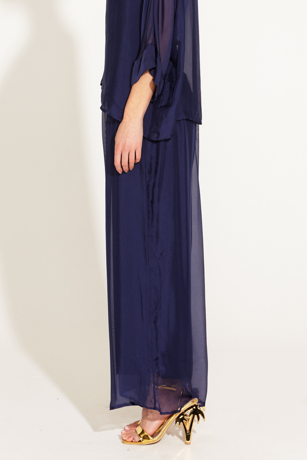 SUNLIGHT AND SHADOW SILK PANT - Navy