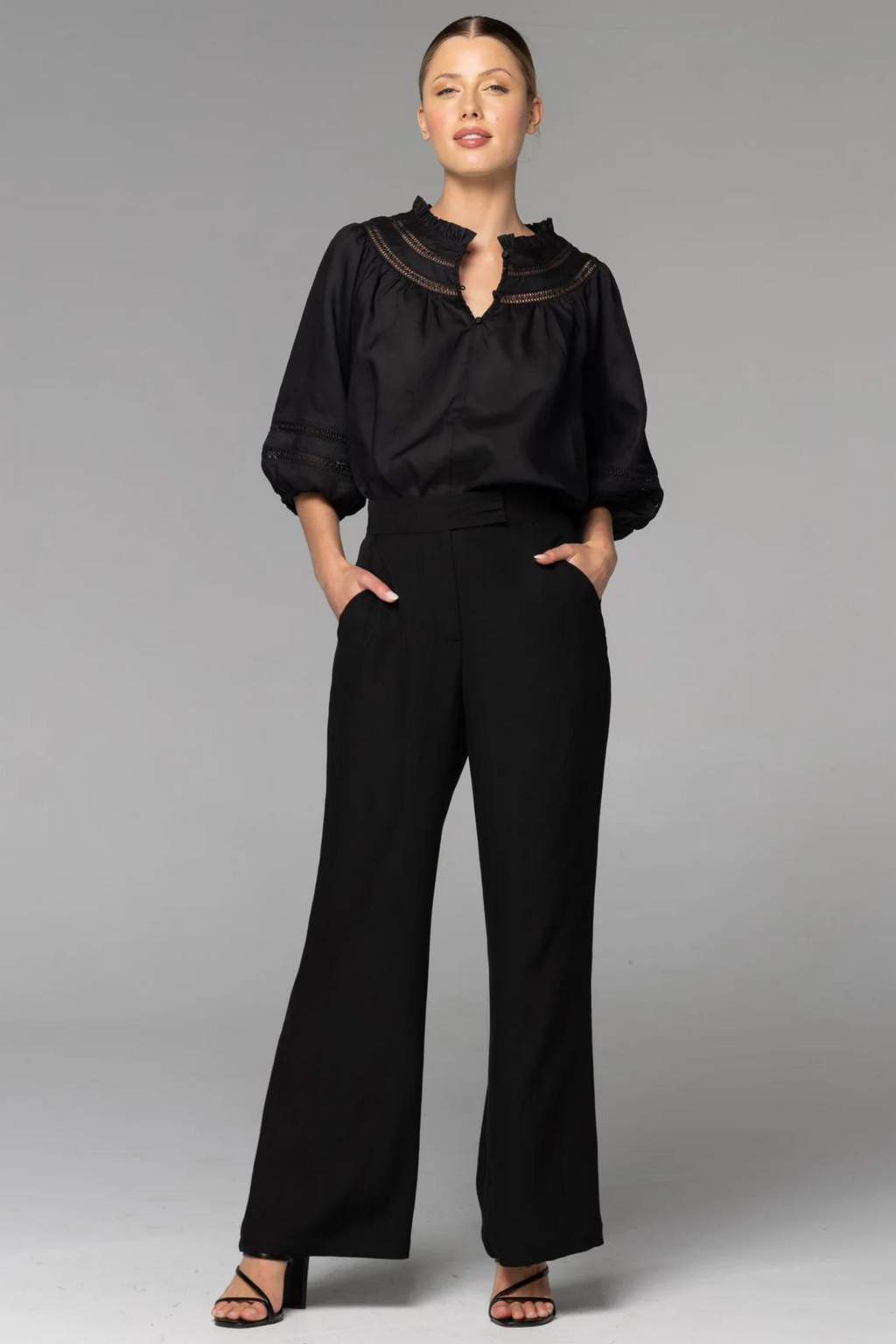 HEART AND SOUL FLARE PANT - Black
