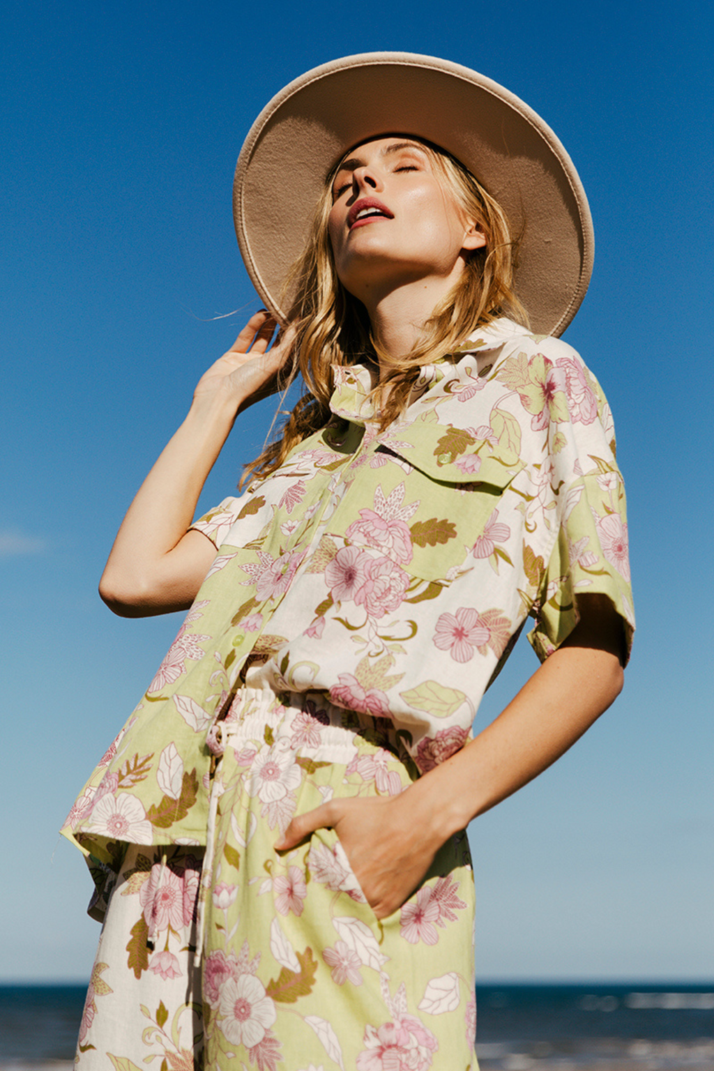 H&m floral 2025 shirt dress