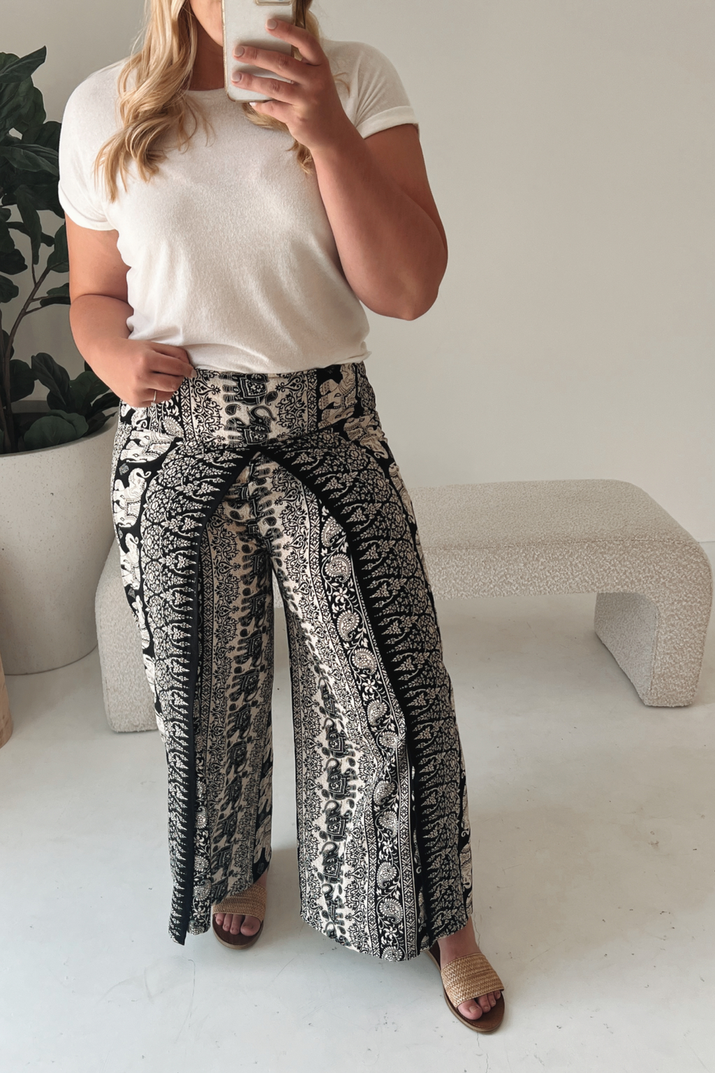 DENISE WIDE LEG PANT Black Boho Frankie Co Clothing