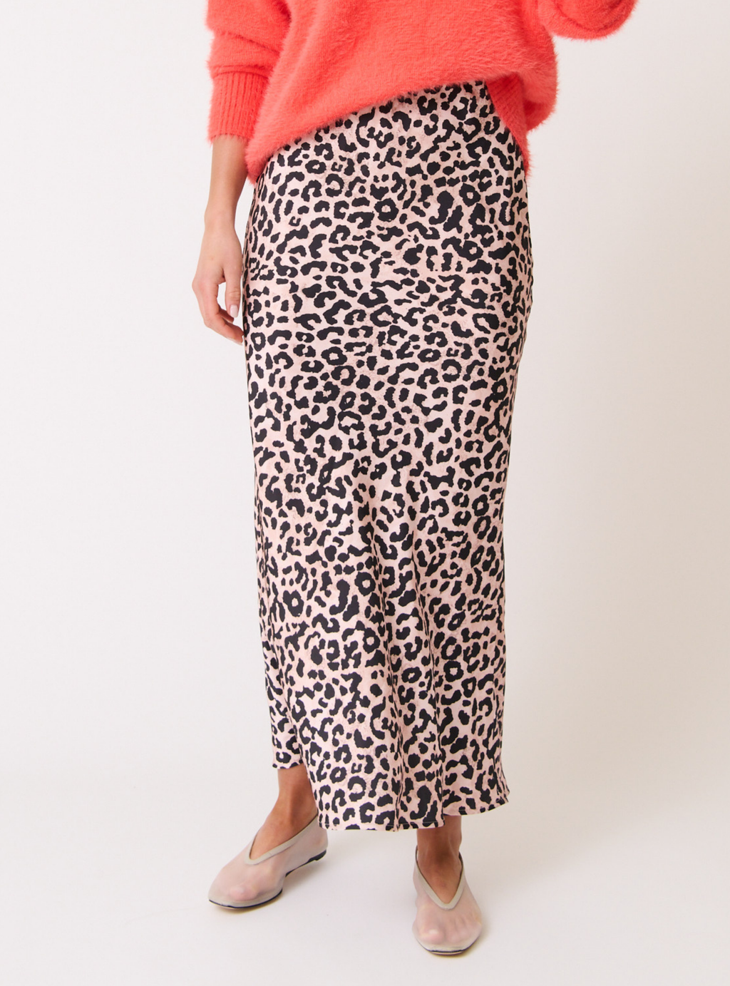 MILLIE SLIP SKIRT - Neutral Leopard