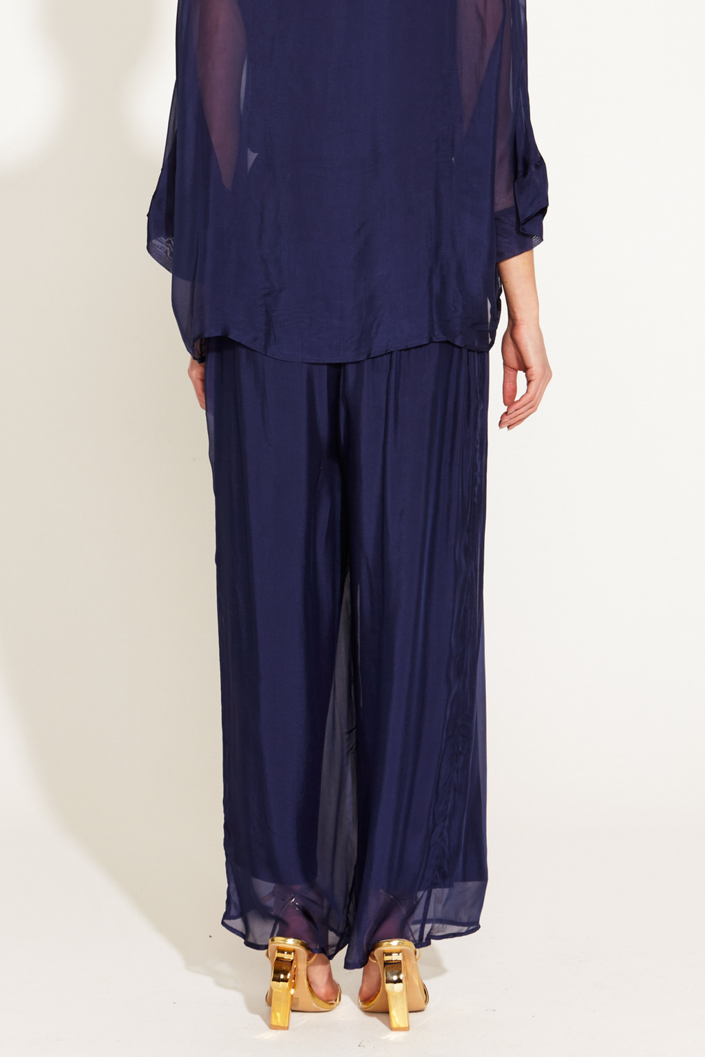 SUNLIGHT AND SHADOW SILK PANT - Navy