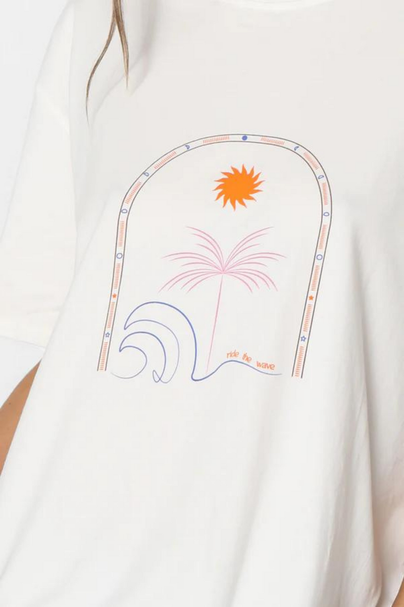 RIDE THE WAVE TEE - White
