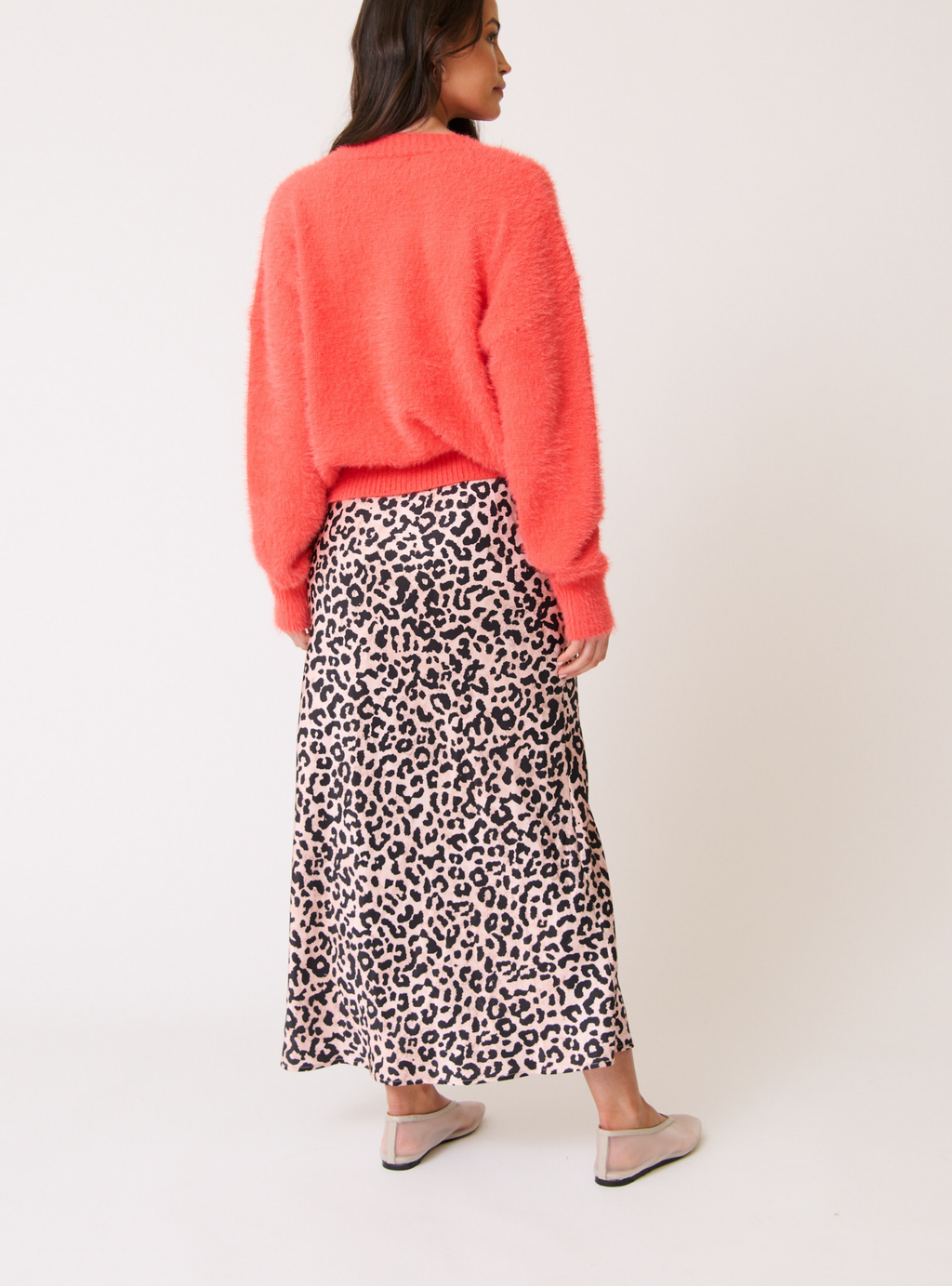 MILLIE SLIP SKIRT - Neutral Leopard