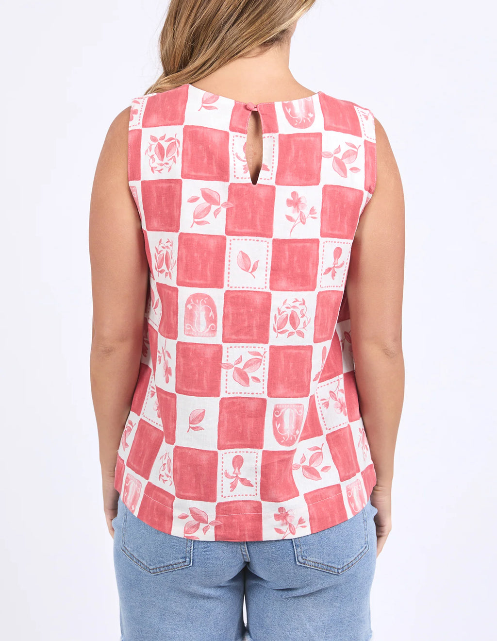 BIARRITZ TOP - Crimson Print