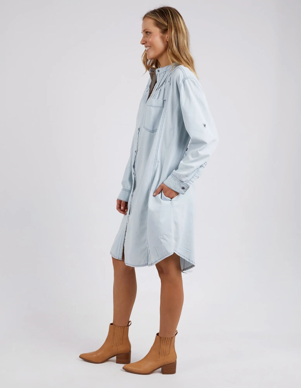 MICHA DRESS - Light Blue Denim