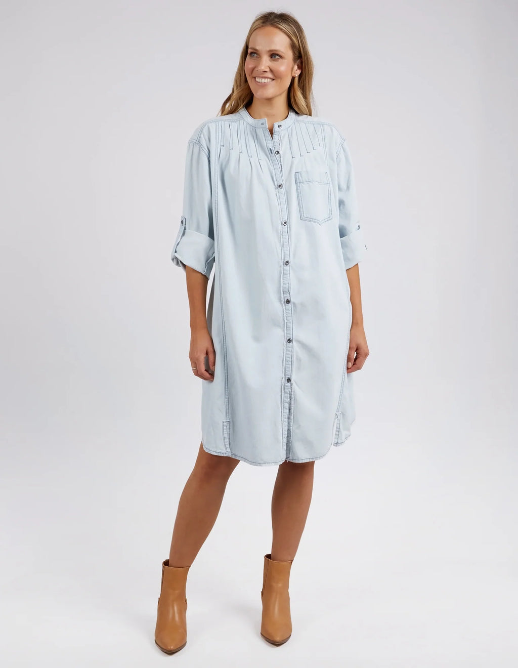 MICHA DRESS - Light Blue Denim