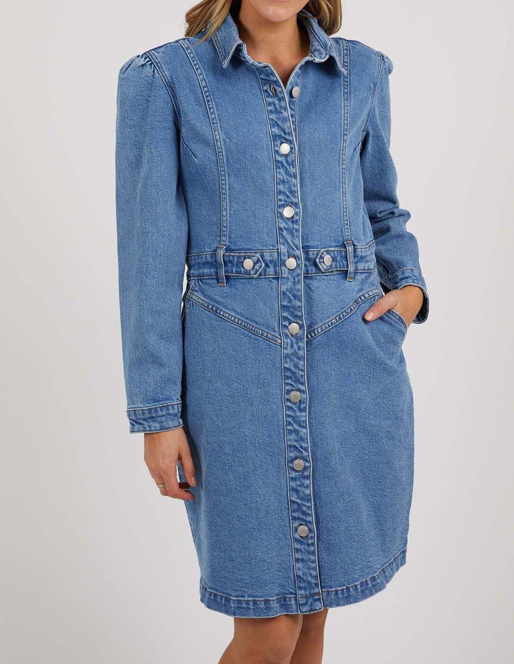 CHARLOTTE DENIM DRESS - Light Blue