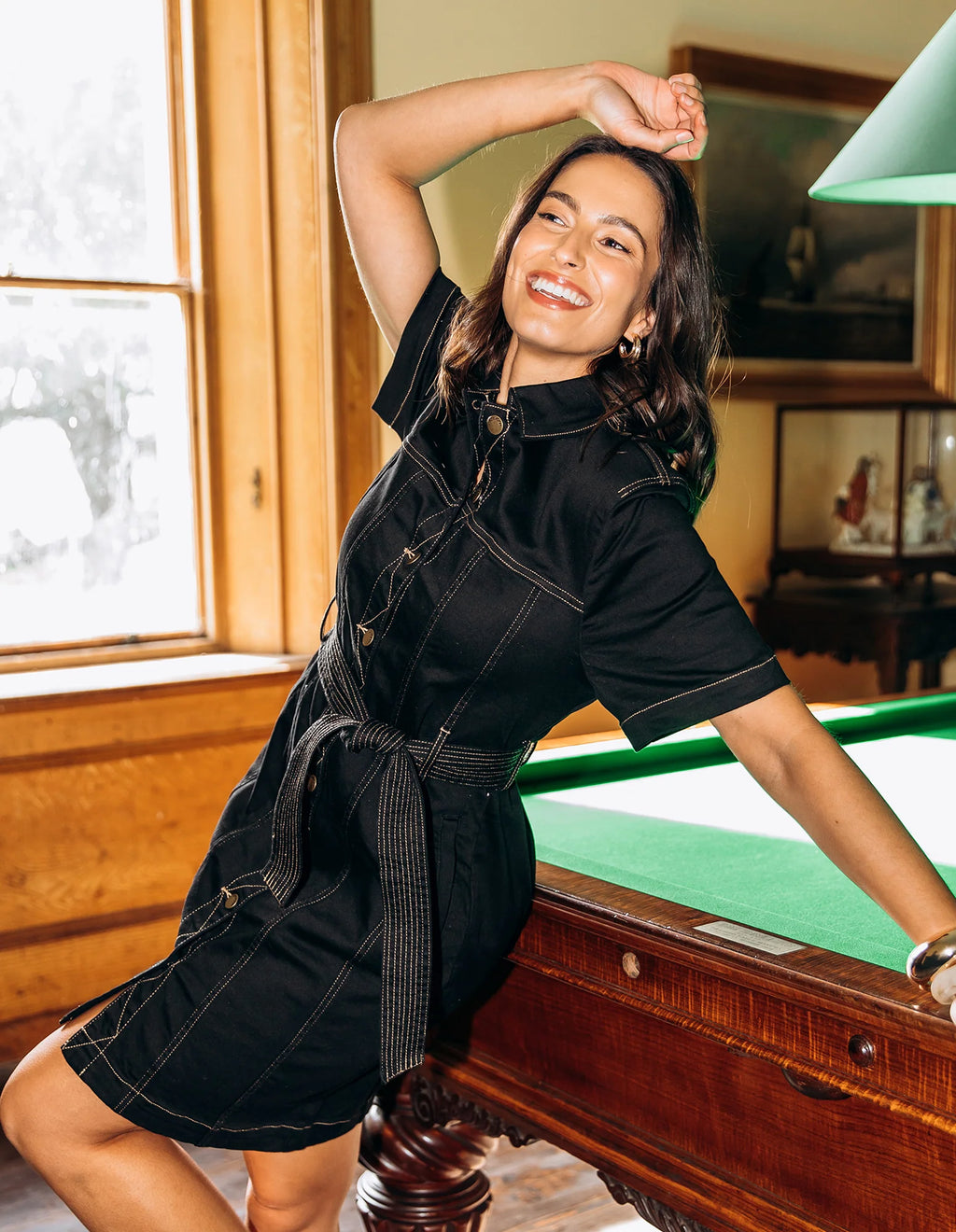 RIVA DENIM DRESS - Black