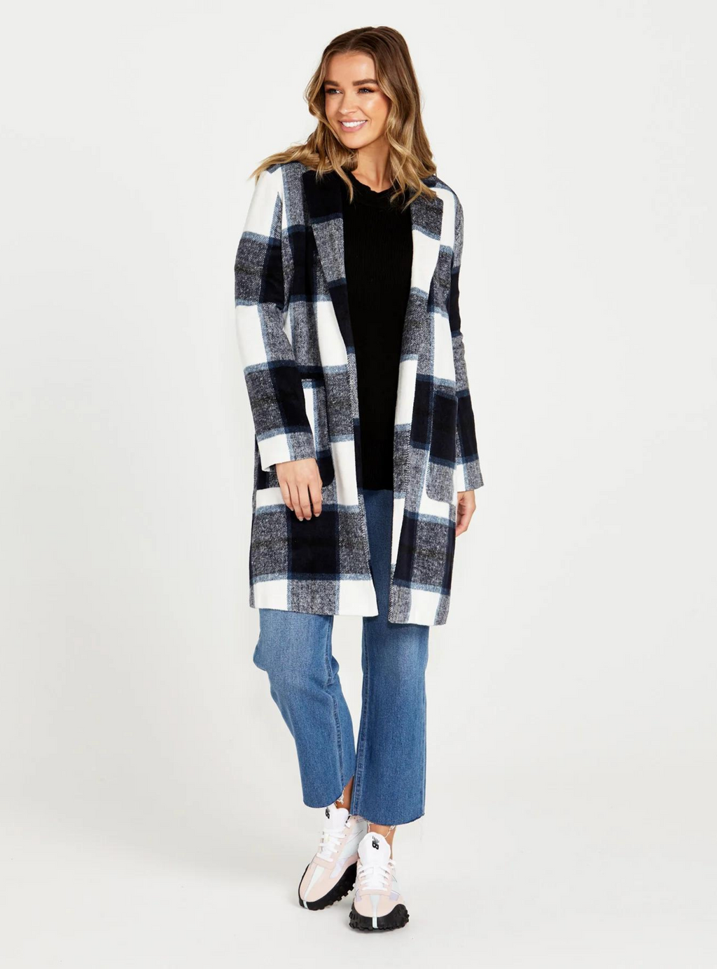 JODI CHECK COAT - Navy Check