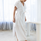 HERITAGE LINEN MAXI DRESS - White