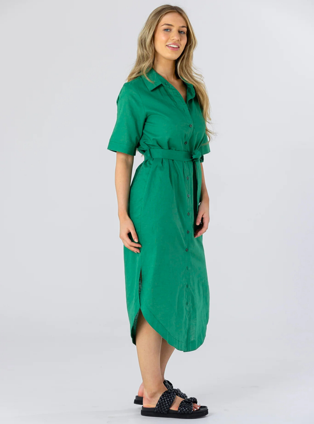 VICTORIA SHIRT DRESS - Emerald