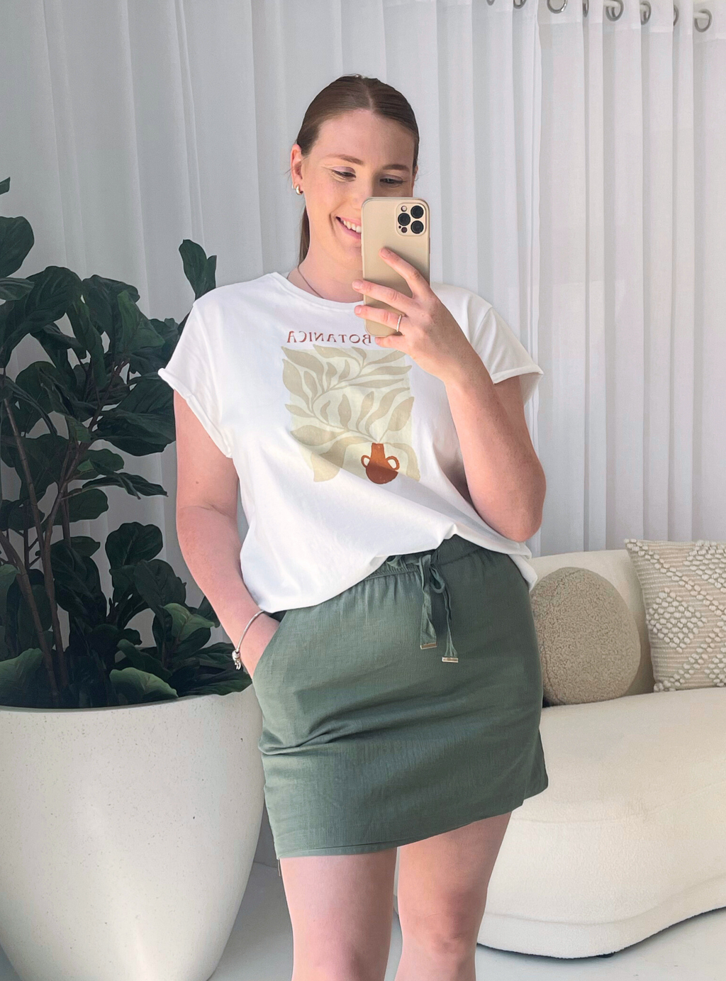 SARA SKIRT - Khaki