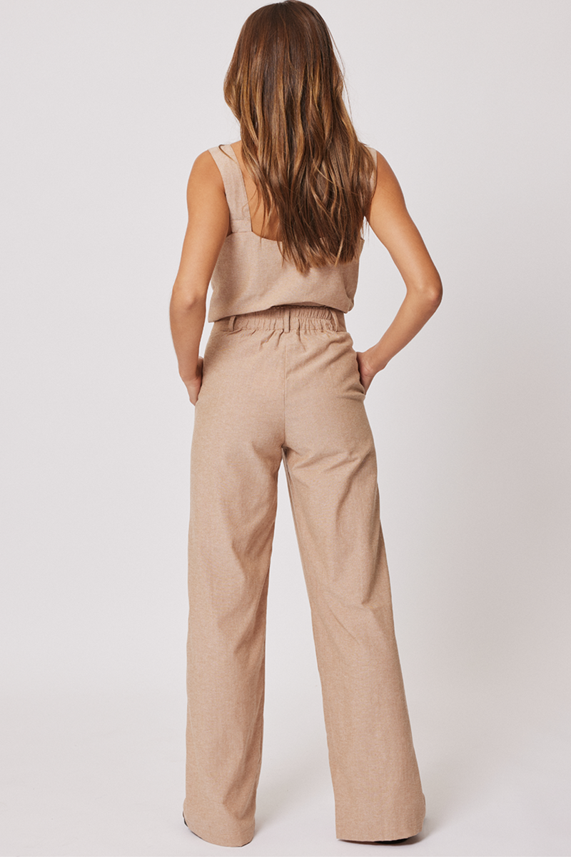 LUCIA TROUSER - Almond Chambray