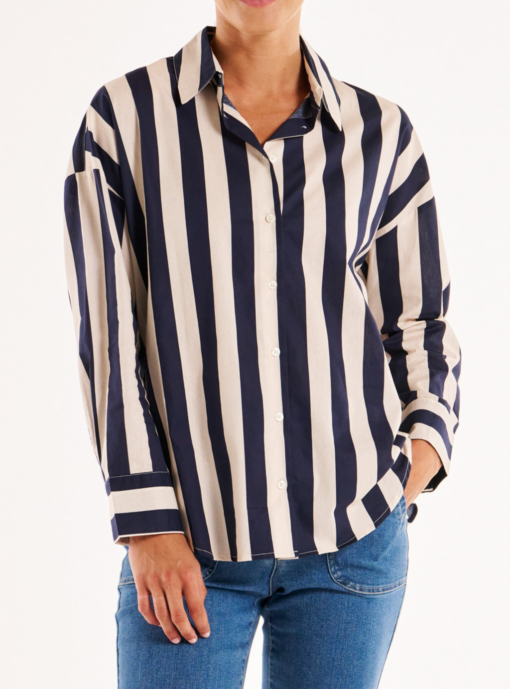 STRIPE SHIRT - Navy Stripe