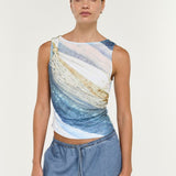 Zelie Mesh Twist Top