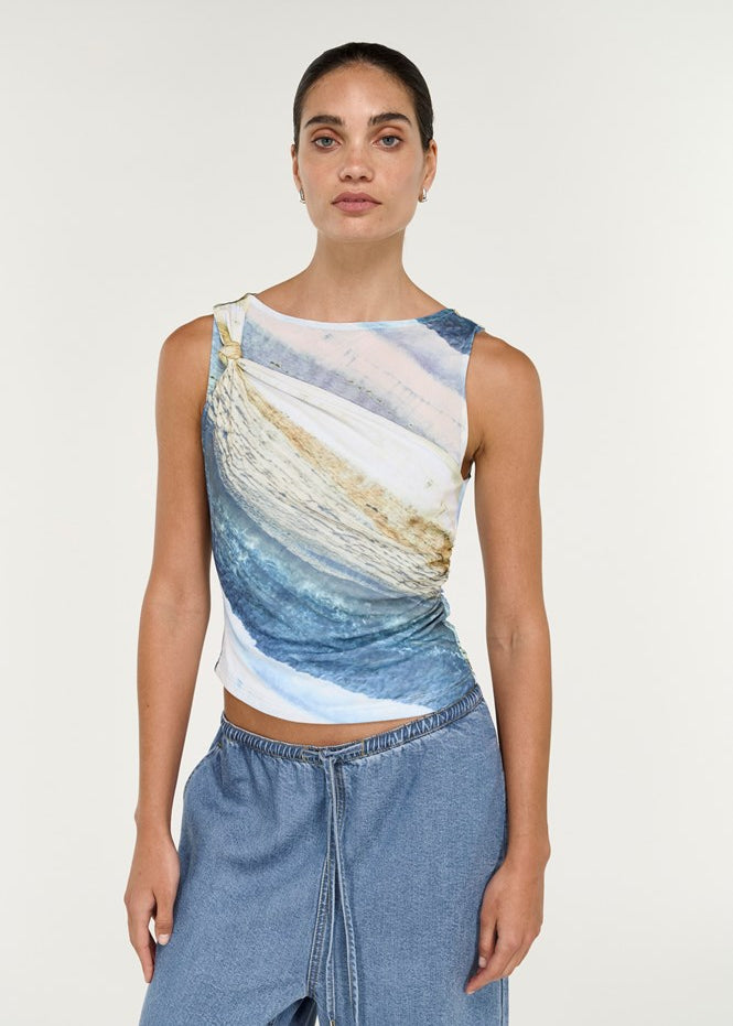 Zelie Mesh Twist Top