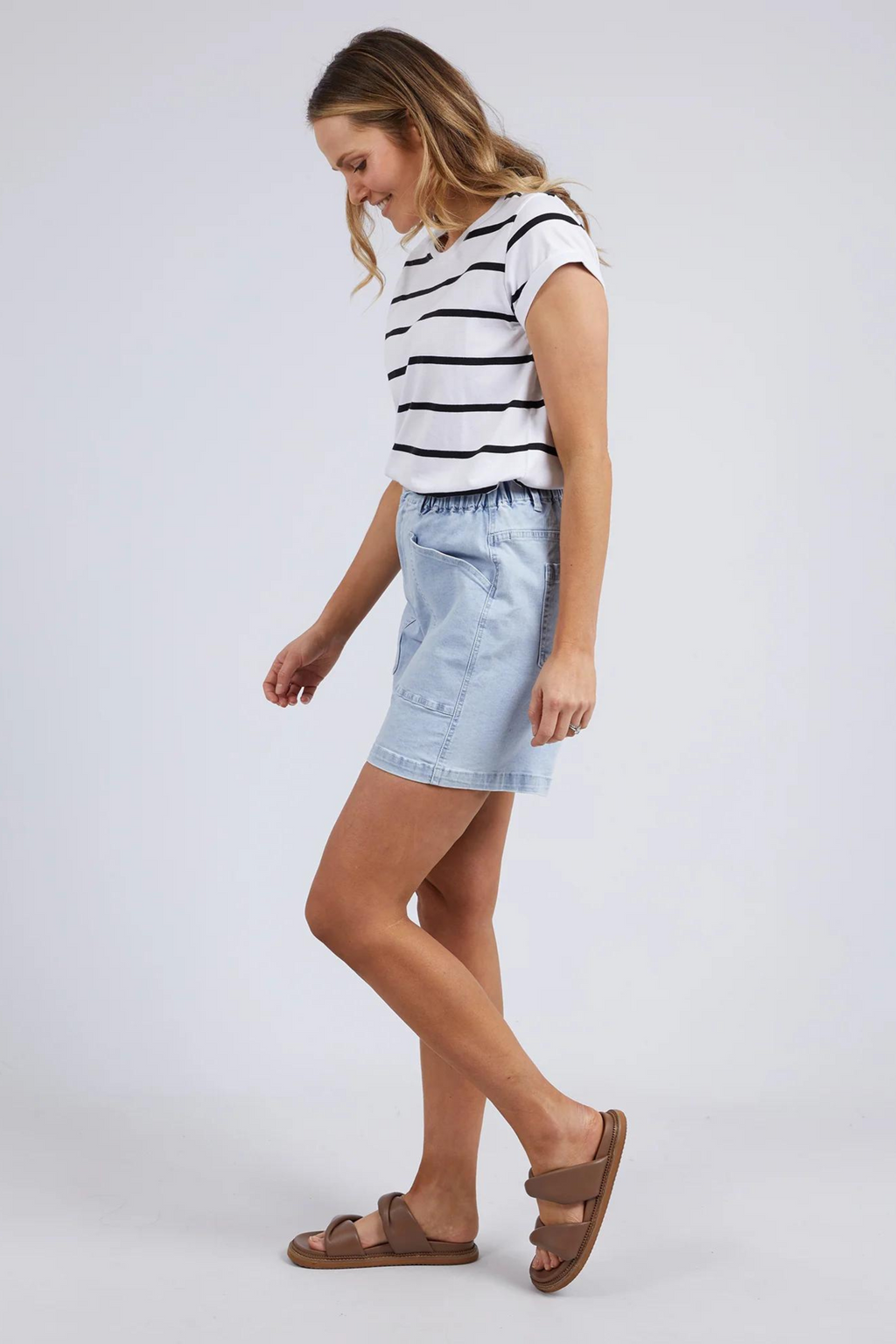 MANLY STRIPE TEE - Black/White Stripe