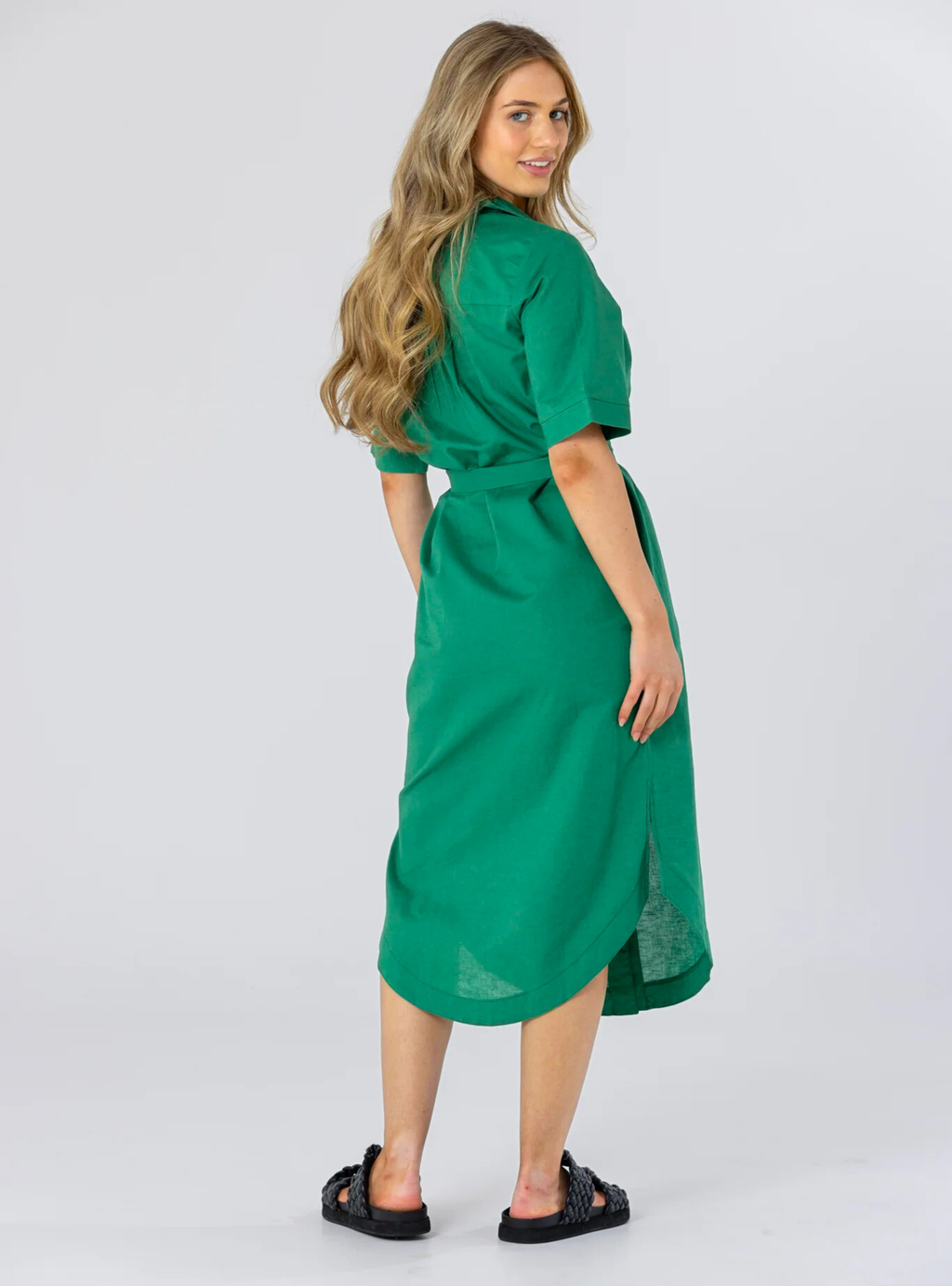 VICTORIA SHIRT DRESS - Emerald