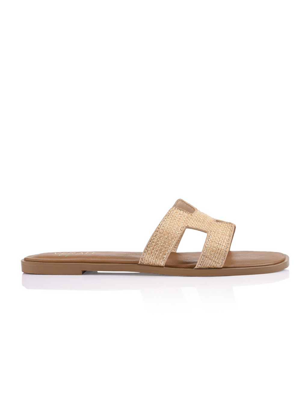 SANDRA CASUAL SLIDES - Natural Raffia