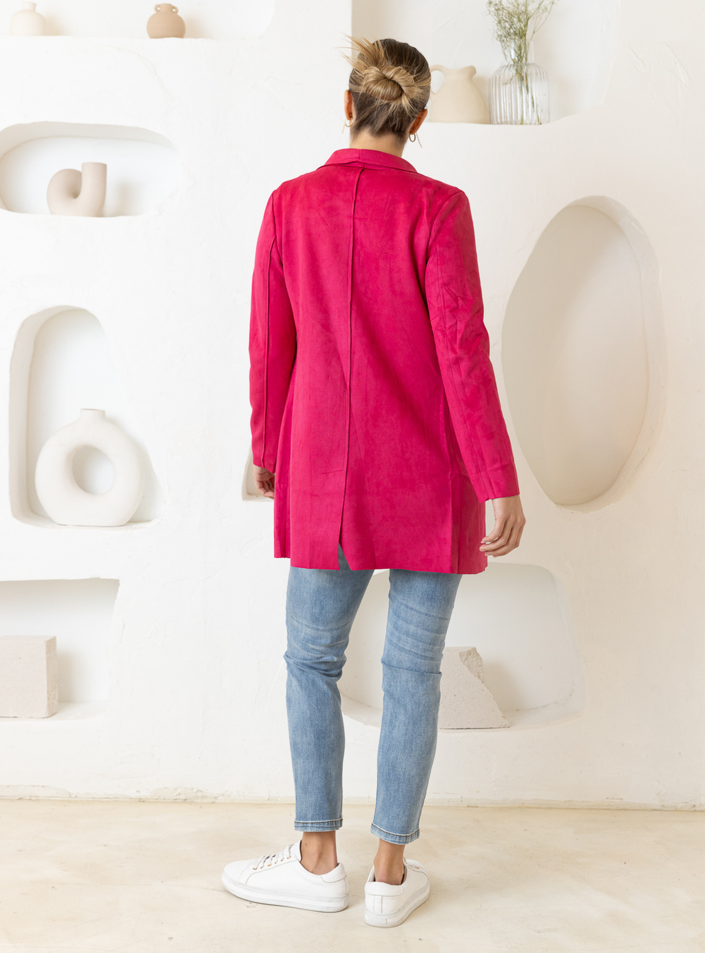 ROSE SUEDE COAT - Fuschia