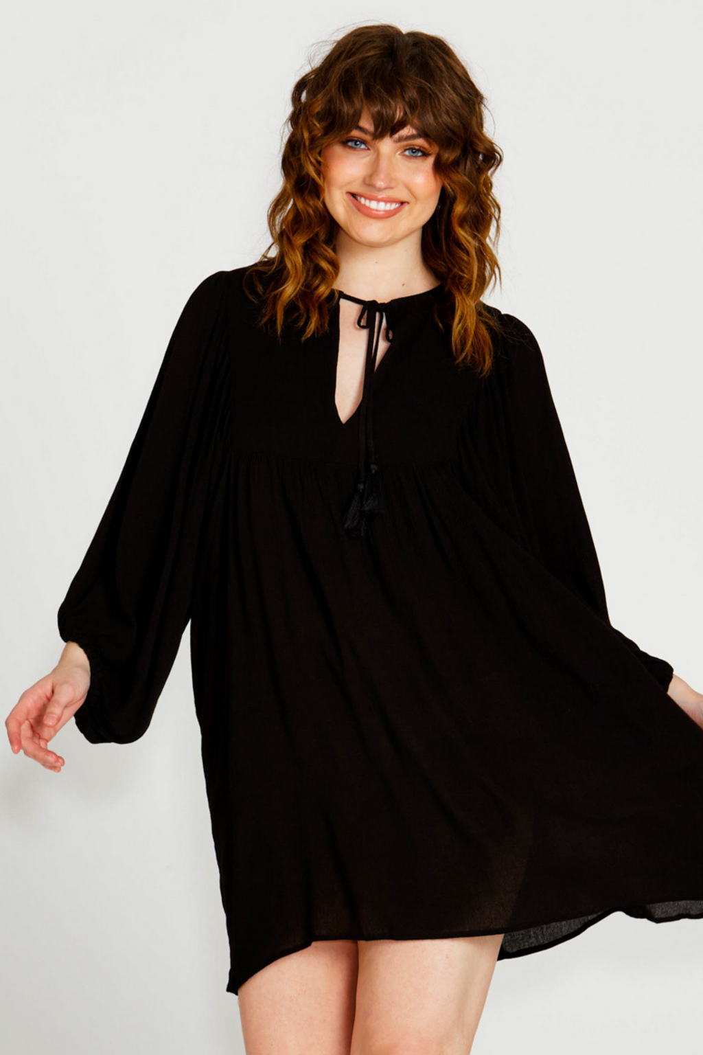 RAVA BOHO MINI DRESS Black Frankie Co Clothing