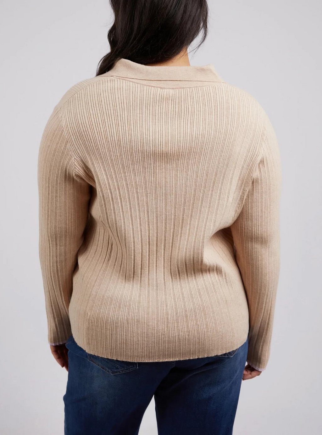 MAPLE OPEN COLLAR KNIT - Oatmeal