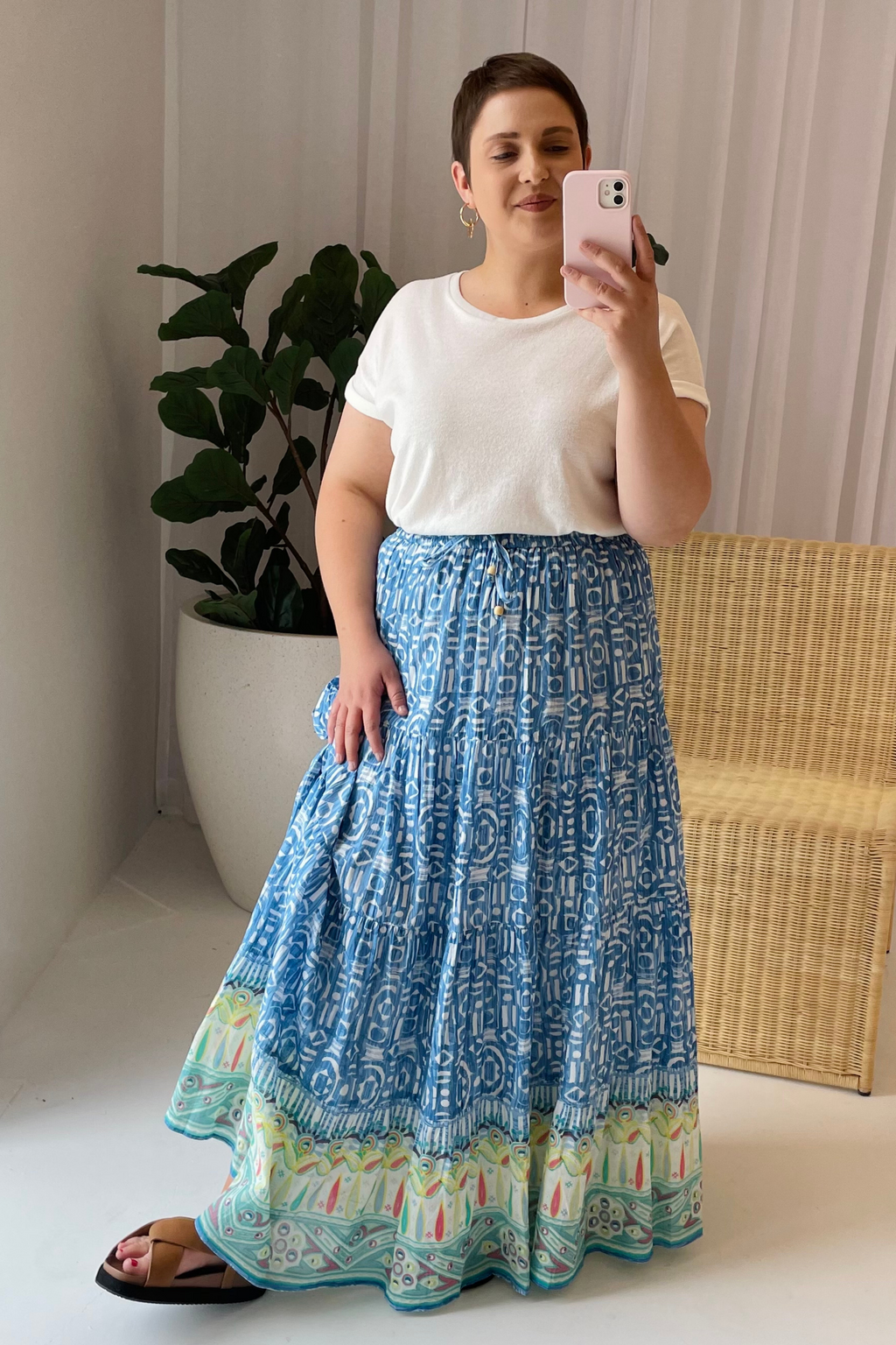 BETHANY MAXI SKIRT Blue Boho Frankie Co Clothing