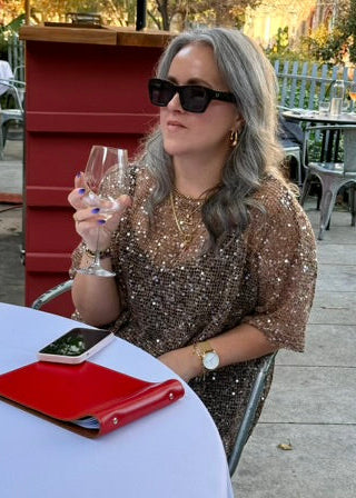 Mocha Sequin Top