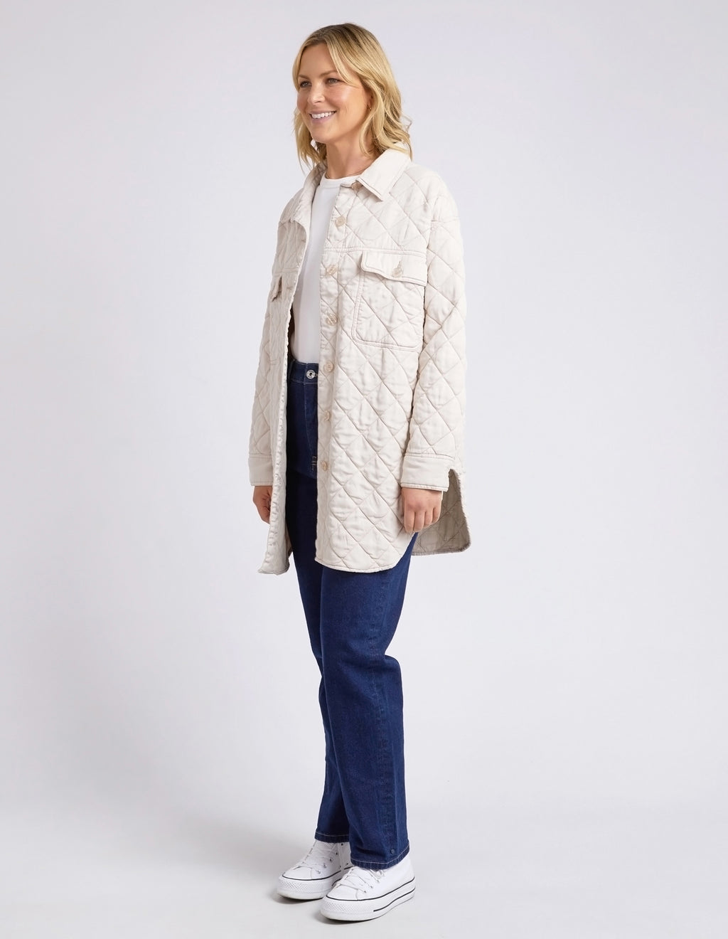 KATIE QUILTED SHACKET - Oatmeal