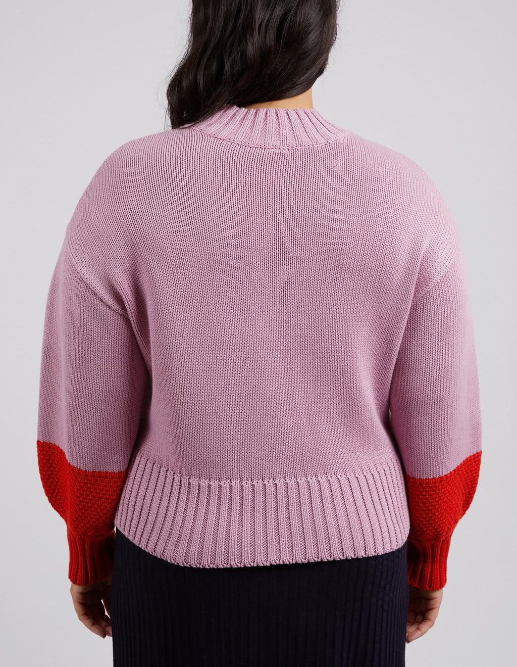 LOUIE MOCK NECK KNIT - Peony Pink/Tangello