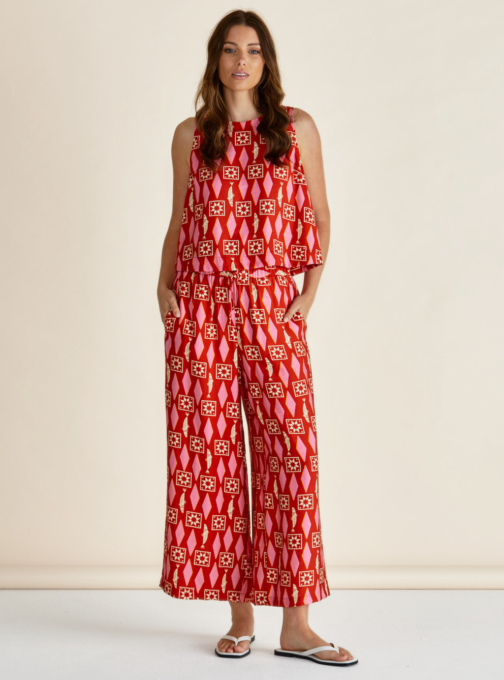 COPACABANA SHELL TOP - Sardinia Geo Print