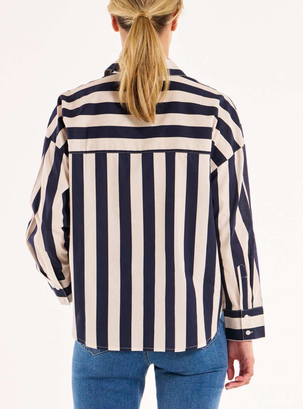 STRIPE SHIRT - Navy Stripe