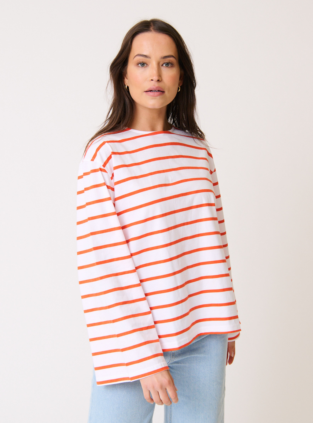 RIVER L/S TOP - Mandarin Stripe