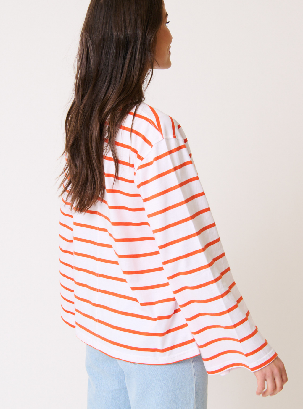 RIVER L/S TOP - Mandarin Stripe