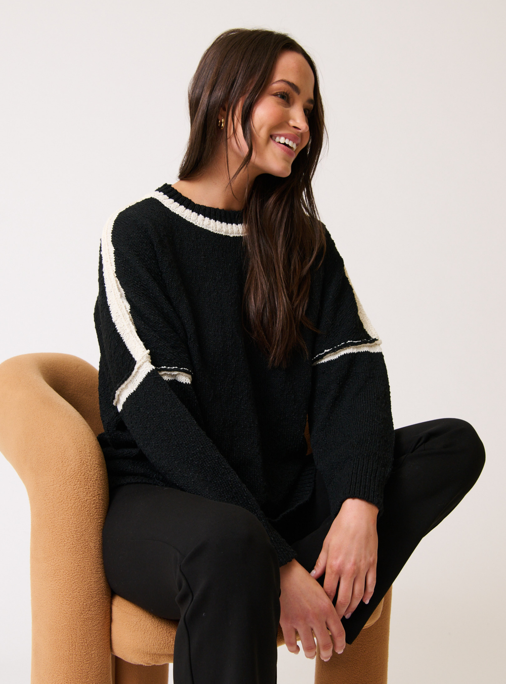 MAEVE KNIT SWEATER - Black