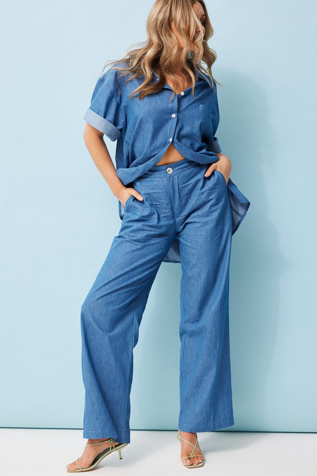 LUCY TROUSER - Denim Chambray