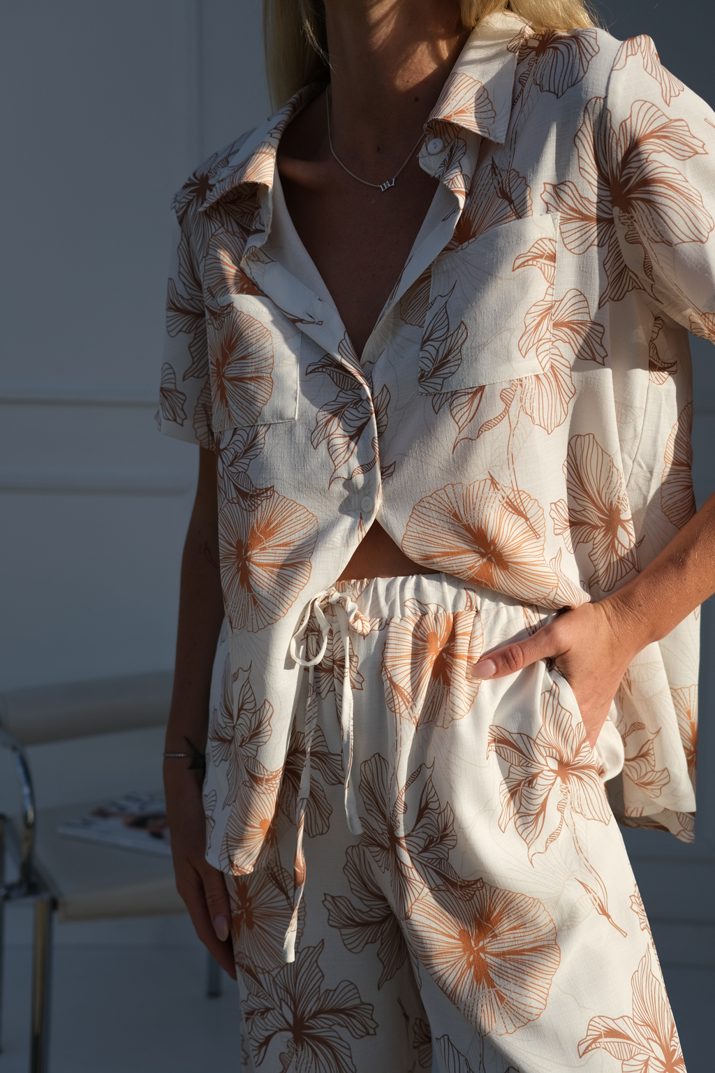 TORA LINEN SHIRT - Tropic Sunset