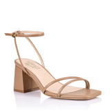 STEVIE BLOCK HEEL SANDALS - Dark Camel