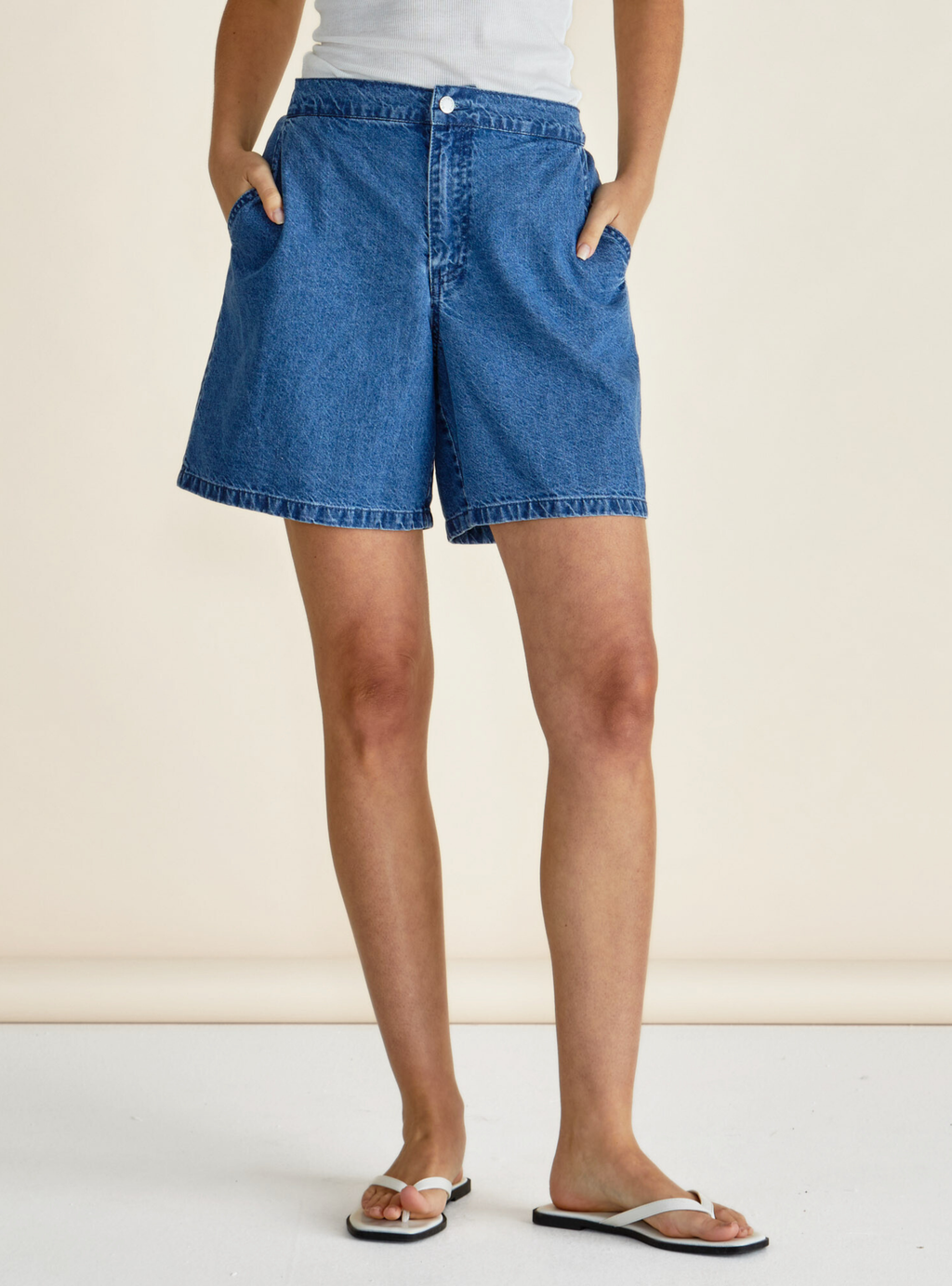 BREEZE RELAXED DENIM SHORTS - Dark Blue