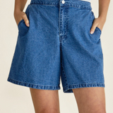 BREEZE RELAXED DENIM SHORTS - Dark Blue